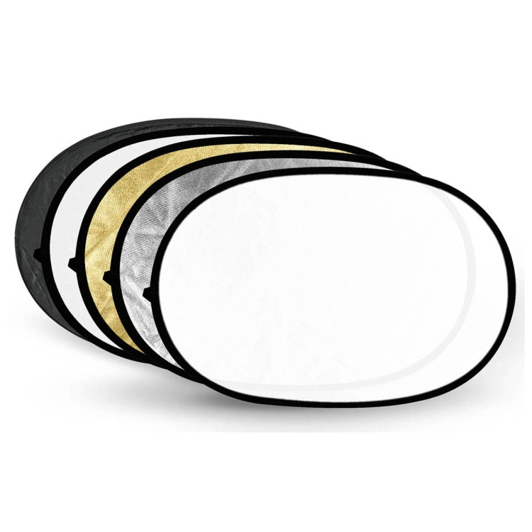 Godox FT05-1 60 x 90cm 5-in-1 Silver / Soft / Gold / White / Black Oval Folding Reflector Board -  by Godox | Online Shopping UK | buy2fix