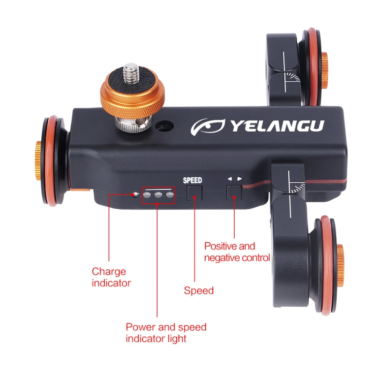 YELANGU L4X Camera Wheel Dolly II Electric Track Slider 3-Wheel Video Pulley Rolling Dolly Car with Remote Control for DSLR / Home DV Cameras, GoPro, Smartphones, Load: 3kg - Camera Accessories by YELANGU | Online Shopping UK | buy2fix