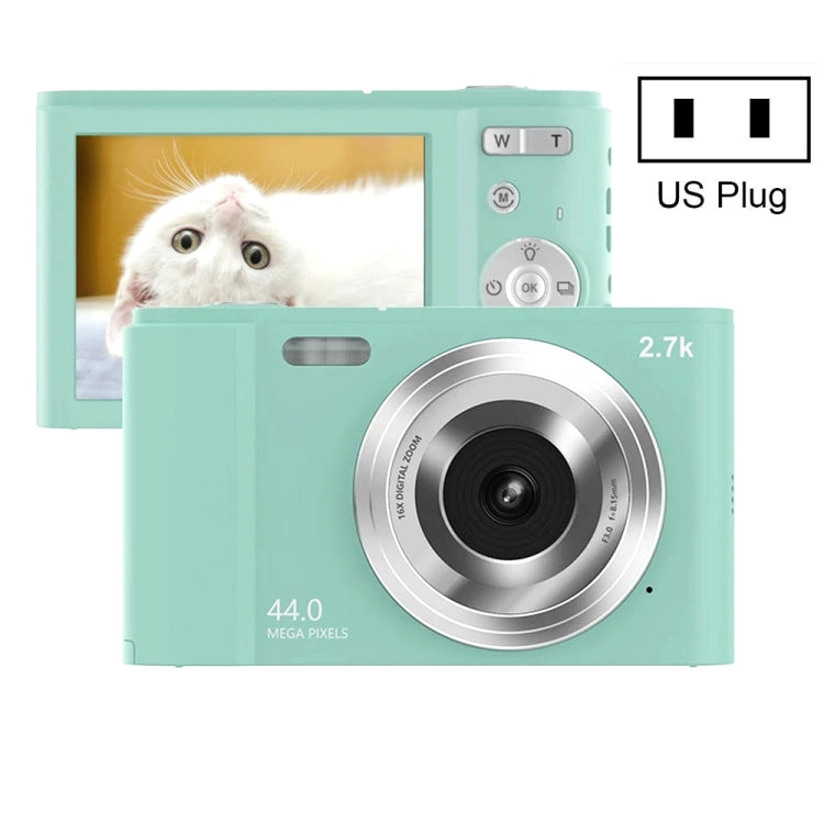 DC302 2.88 inch 44MP 16X Zoom 2.7K Full HD Digital Camera Children Card Camera, US Plug(Green) - Consumer Electronics by buy2fix | Online Shopping UK | buy2fix