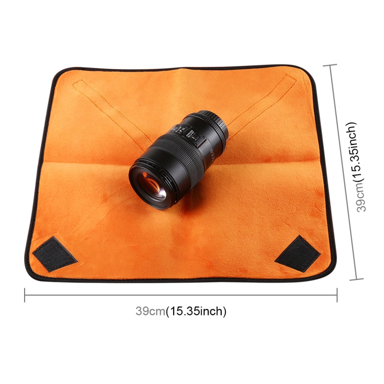 Hundred-folding Cloth Photography Camera SLR Liner Lens Bag Thickening Wrapped Cloth Plus Velvet, Size: 40x40cm (Orange) - Camera Accessories by buy2fix | Online Shopping UK | buy2fix