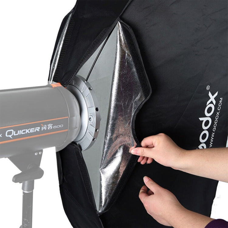 Godox 60 x 60cm Rectangle Softbox Photo Studio Bowens Mount Diffuser for Speedlite (Black) - Camera Accessories by Godox | Online Shopping UK | buy2fix