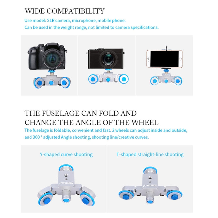 YELANGU L3 Camera Wheels Autodolly Electric Track Slider Car, Load: 6kg (Blue) - Camera Accessories by YELANGU | Online Shopping UK | buy2fix