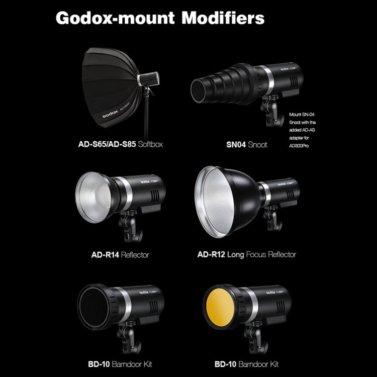 Godox  AD300 Pro 300Ws TTL HSS Pocket Flash Outdoor Speedlite Light &#8203;Kits(EU Plug) - Shoe Mount Flashes by Godox | Online Shopping UK | buy2fix