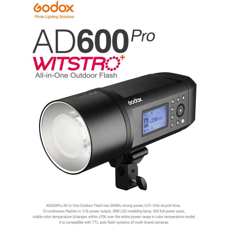 Godox  AD600 Pro WITSTRO 600Ws All-in-One Outdoor Flash 2.4GHz Speedlite Light(EU Plug) - Shoe Mount Flashes by Godox | Online Shopping UK | buy2fix