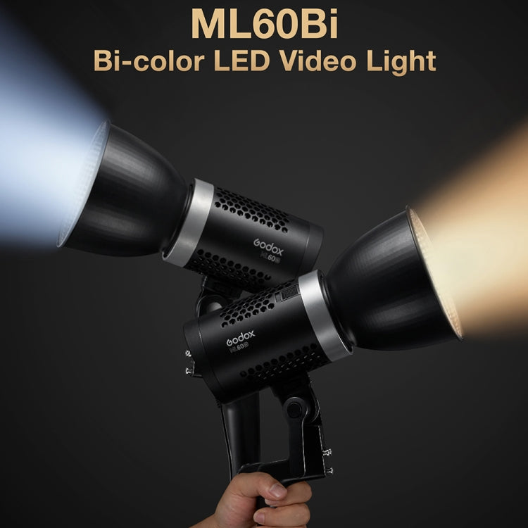 Godox ML60BI 60W LED Light 2800-6500K Brightness Adjustment Video Studio Flash Light(UK Plug) - Camera Accessories by Godox | Online Shopping UK | buy2fix