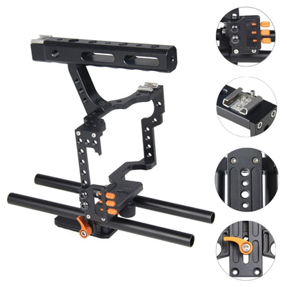 YELANGU YLG0904A-C Handle Video Camera Cage Stabilizer for Panasonic Lumix DMC-GH4 / Sony A7 & A7S & A7R & A7RII & A7SII(Orange) - Camera Accessories by YELANGU | Online Shopping UK | buy2fix