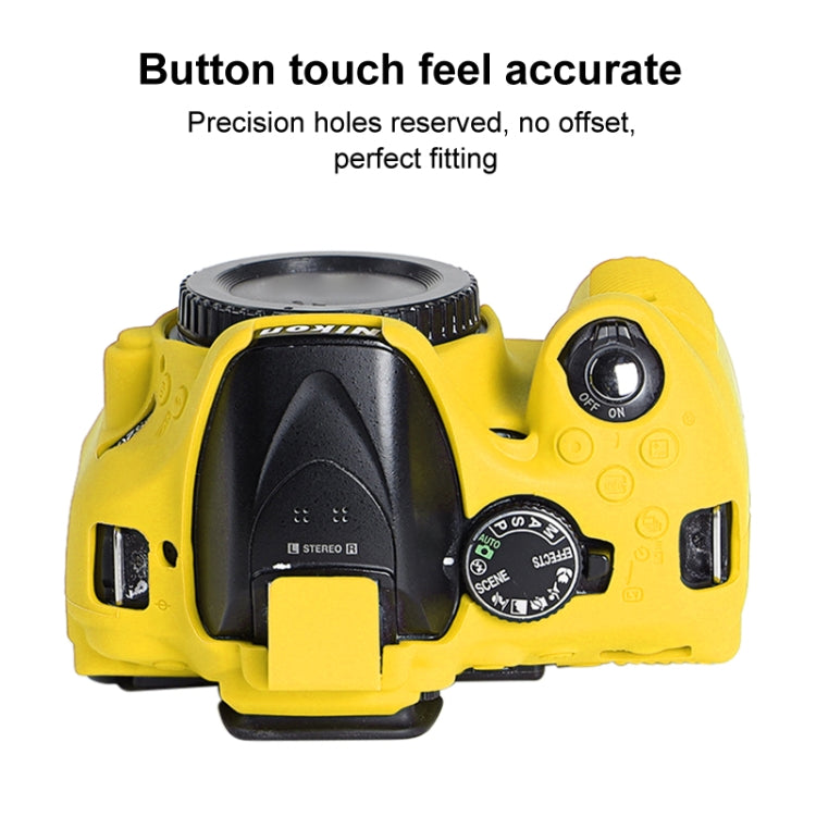 Soft Silicone Protective Case for Nikon D5200 (Yellow) - Camera Accessories by buy2fix | Online Shopping UK | buy2fix