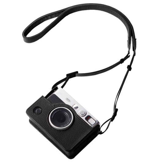 For FUJIFILM instax mini Evo Full Body Camera Genuine Leather Case Bag with Strap(Black) - Camera Accessories by buy2fix | Online Shopping UK | buy2fix