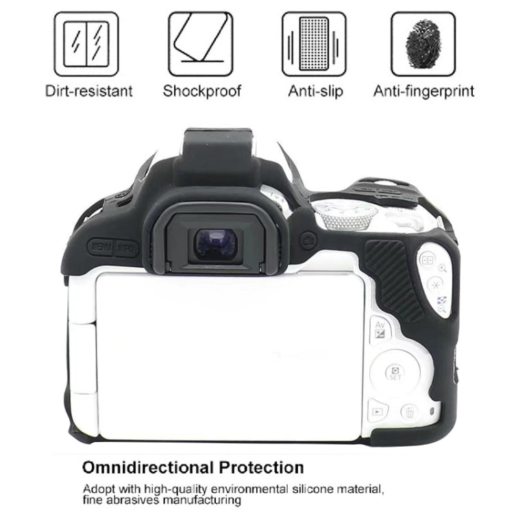 For Canon EOS 250D Soft Silicone Protective Case (Black) - Camera Accessories by buy2fix | Online Shopping UK | buy2fix