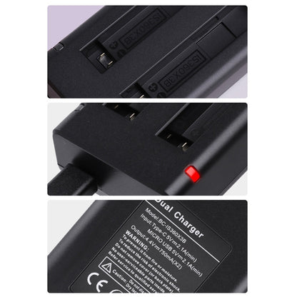 For Insta360 X3 USB Dual Batteries Charger with Cable & Indicator Light (Black) - DJI & GoPro Accessories by buy2fix | Online Shopping UK | buy2fix