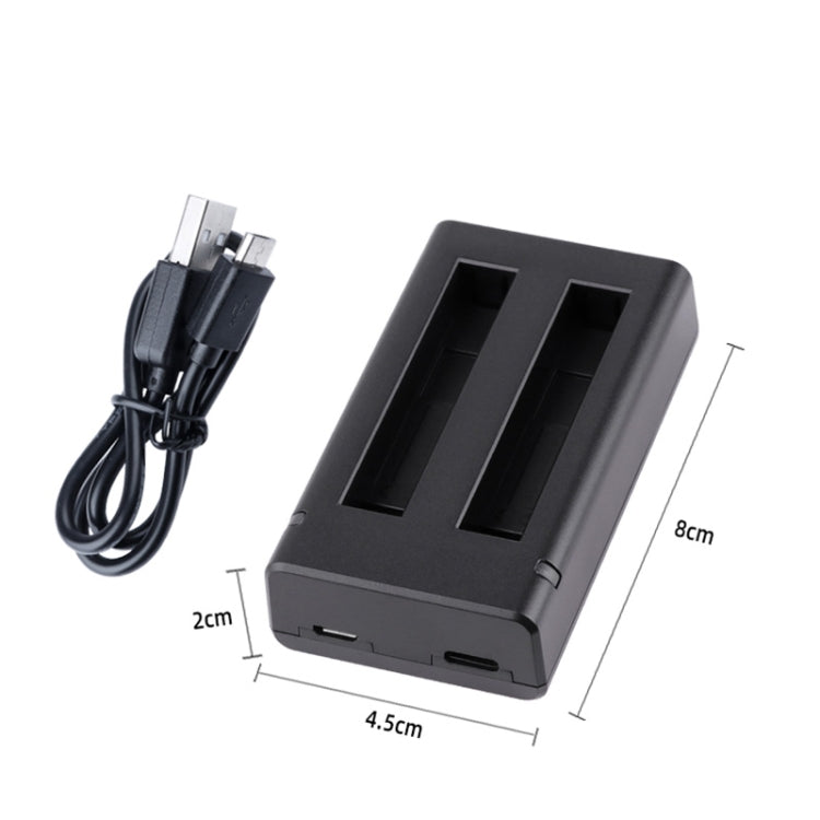 For Insta360 X3 USB Dual Batteries Charger with Cable & Indicator Light (Black) - DJI & GoPro Accessories by buy2fix | Online Shopping UK | buy2fix