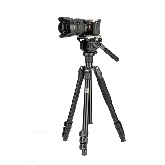 Fotopro S5i 4-Section Tripod Mount with Fluid Drag Head (Black) - Camera Accessories by Fotopro | Online Shopping UK | buy2fix