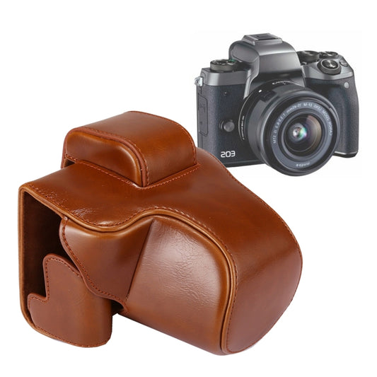 Full Body Camera PU Leather Case Bag with Strap for Canon EOS M5 (Brown) - Camera Accessories by buy2fix | Online Shopping UK | buy2fix