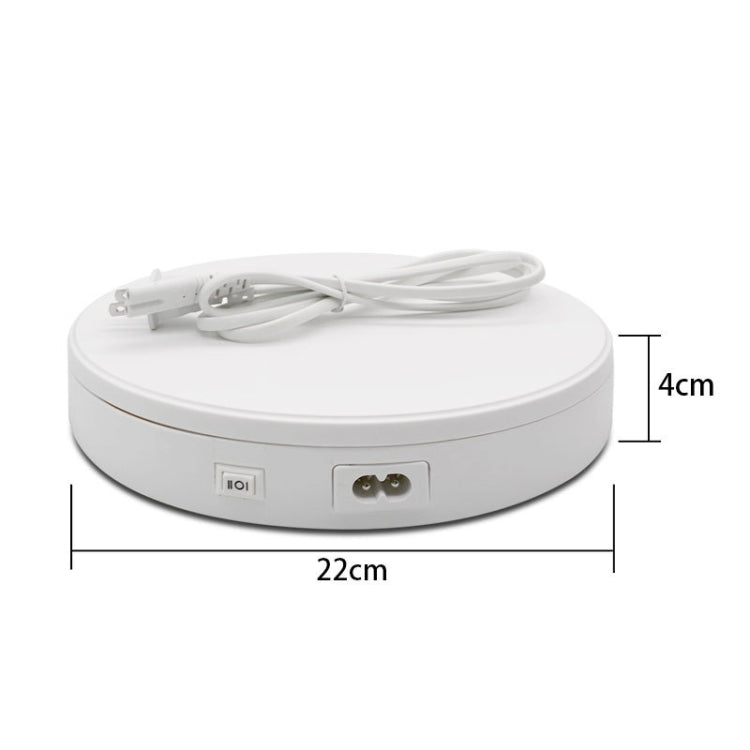 22cm Electric Rotating Turntable Display Stand Live Video Shooting Props Turntable Jewelry Shoes Display Platform, EU Plug (White) - Camera Accessories by buy2fix | Online Shopping UK | buy2fix