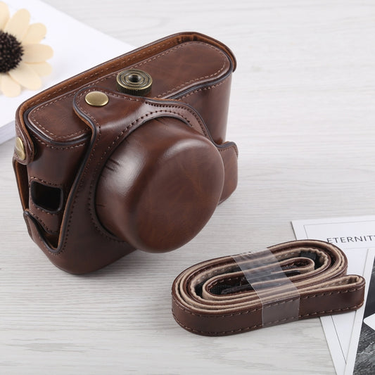 Full Body Camera PU Leather Case Bag with Strap for Fujifilm X100F (Coffee) - Camera Accessories by buy2fix | Online Shopping UK | buy2fix