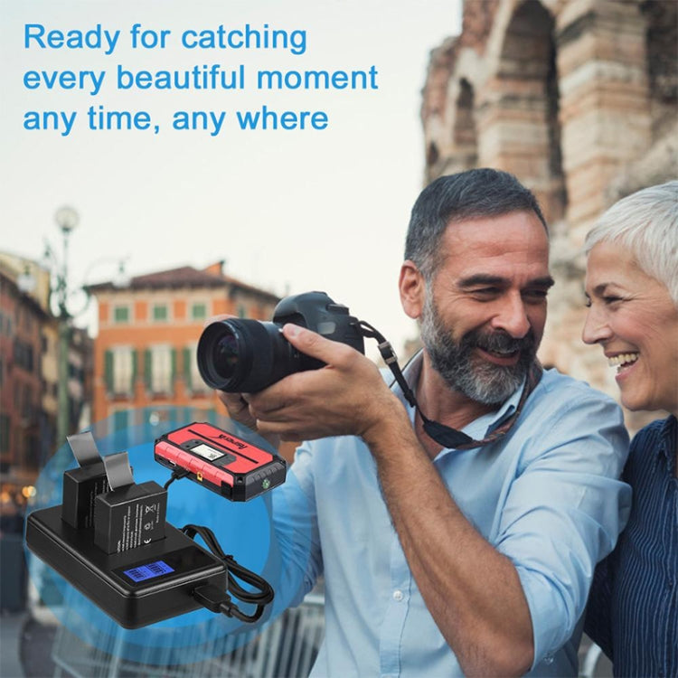 SJCAM SJ7000 / SJ6000 / SJ5000 / SJ4000 Battery LCD Screen Dual Batteries Charger, Displays Charging Capacity(Black) - Camera Accessories by buy2fix | Online Shopping UK | buy2fix
