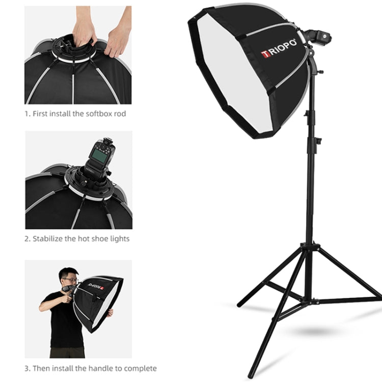 TRIOPO KS55 55cm Speedlite Flash Octagon Parabolic Softbox Diffuser with Bracket Mount Handle - Camera Accessories by TRIOPO | Online Shopping UK | buy2fix