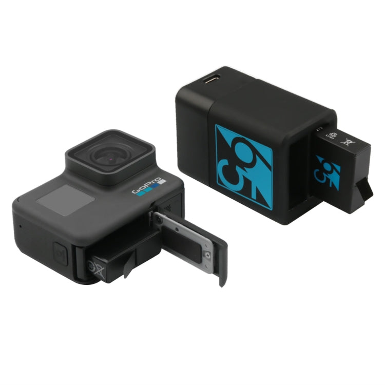 Dual Batteries Charger with USB-C / Type-C Cable for GoPro HERO6 /5 - Charger by buy2fix | Online Shopping UK | buy2fix