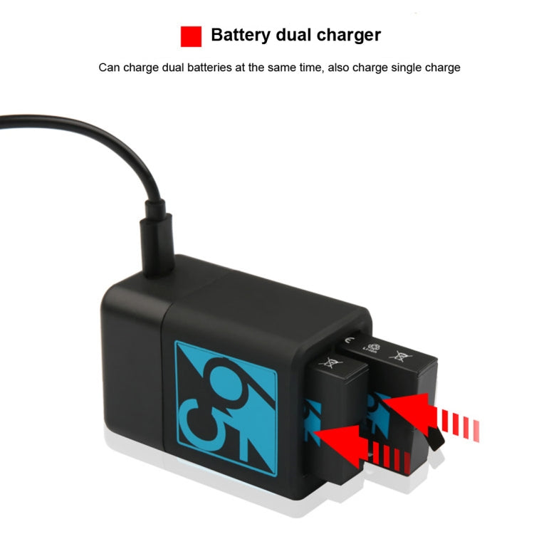 Dual Batteries Charger with USB-C / Type-C Cable for GoPro HERO6 /5 - Charger by buy2fix | Online Shopping UK | buy2fix