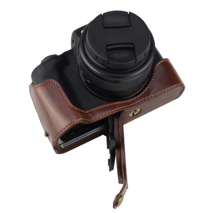 1/4 inch Thread PU Leather Camera Half Case Base for Canon EOS M50 / M50 Mark II (Brown) - Camera Accessories by buy2fix | Online Shopping UK | buy2fix