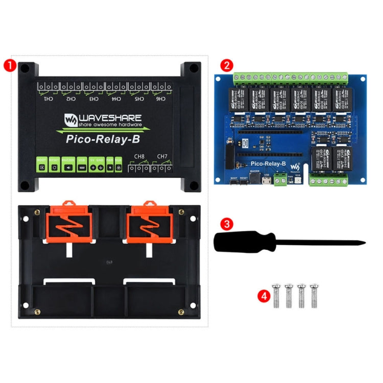 Waveshare Multi Protection 8-Channel Industrial Relay Module for Raspberry Pi Pico - Mini PC Accessories by WAVESHARE | Online Shopping UK | buy2fix