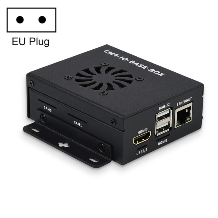 Waveshare Mini IO Board Full Ver Mini-Computer Base Box with Metal Case & Cooling Fan for Raspberry Pi CM4(EU Plug) - Mini PC Accessories by WAVESHARE | Online Shopping UK | buy2fix