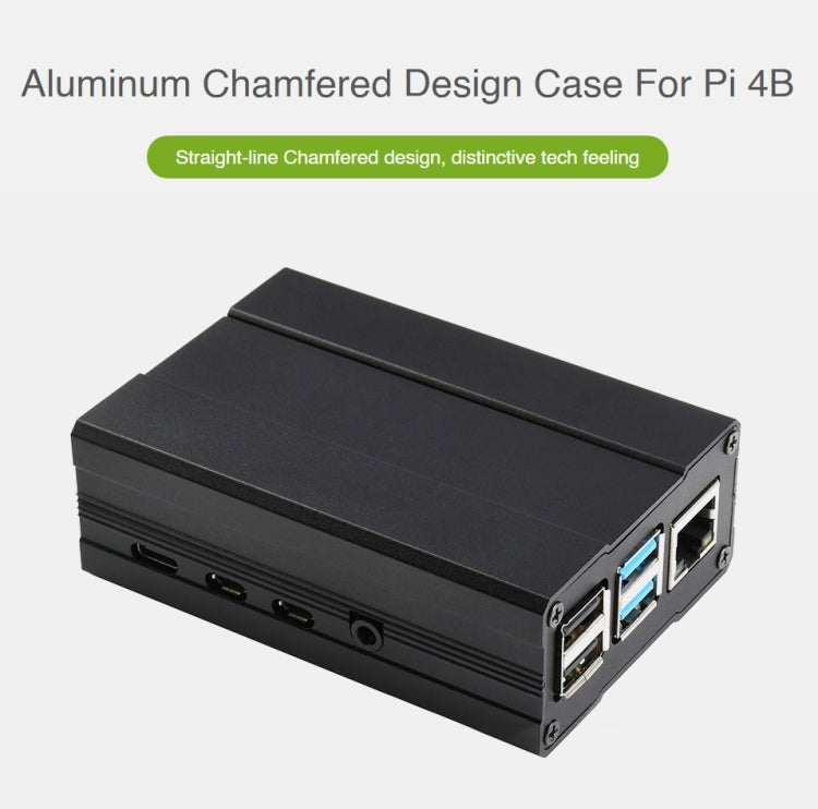 Waveshare Aluminum Chamfered Design Case for Raspberry Pi 4B - Other Accessories by WAVESHARE | Online Shopping UK | buy2fix