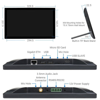 WAVESHARE Mini-Computer Powered by Raspberry Pi CM4 Touch Screen(US Plug) - LCD & LED Display Module by WAVESHARE | Online Shopping UK | buy2fix