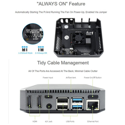 Waveshare Argon One Aluminum Case For Raspberry Pi 4, with Safe Power Button - Modules Expansions Accessories by WAVESHARE | Online Shopping UK | buy2fix