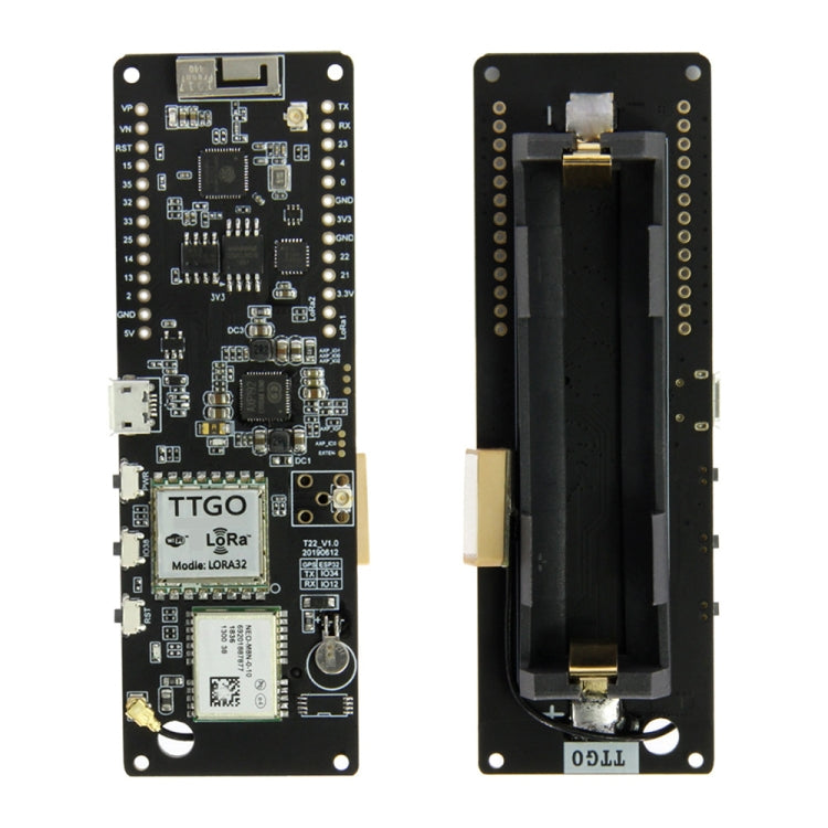 TTGO T-Beam ESP32 Bluetooth WiFi Module 868MHz GPS NEO-M8N LORA 32 Module with Antenna & 18650 Battery Holder - Module by TTGO | Online Shopping UK | buy2fix