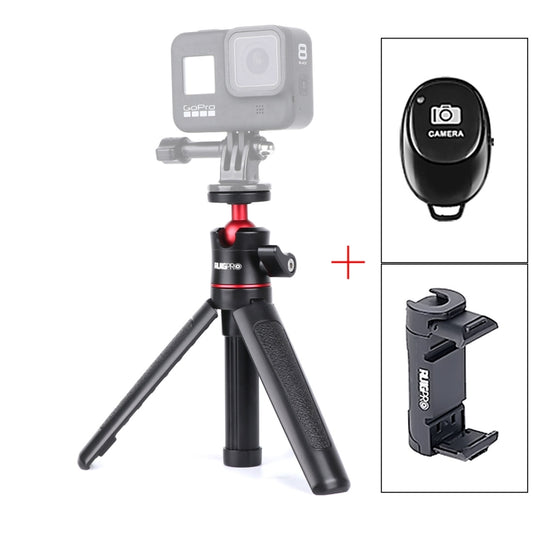 RUIGPRO Multi-functional Foldable Tripod Holder Selfie Monopod Stick with Ball Head & Phone Clamp & Bluetooth Remote Control for GoPro Hero11 Black / HERO10 Black / HERO9 Black /HERO8 / HERO7 /6 /5 /5 ... R, DJI Osmo Action and Other Action Cameras(Black) - DJI & GoPro Accessories by RUIGPRO | Online Shopping UK | buy2fix