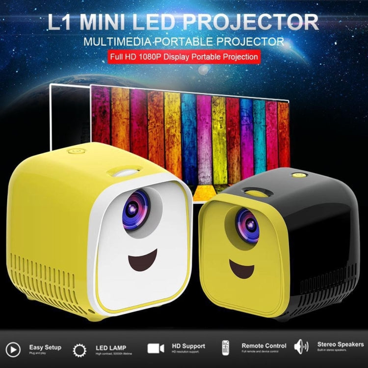 L1 Children Projector Mini LED Portable Home Speaker Projector, AU Plug(Black) - Consumer Electronics by buy2fix | Online Shopping UK | buy2fix