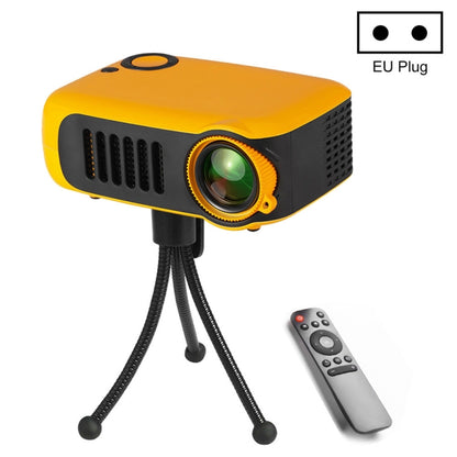 A2000 Portable Projector 800 Lumen LCD Home Theater Video Projector, Support 1080P, EU Plug (Yellow) - Consumer Electronics by buy2fix | Online Shopping UK | buy2fix