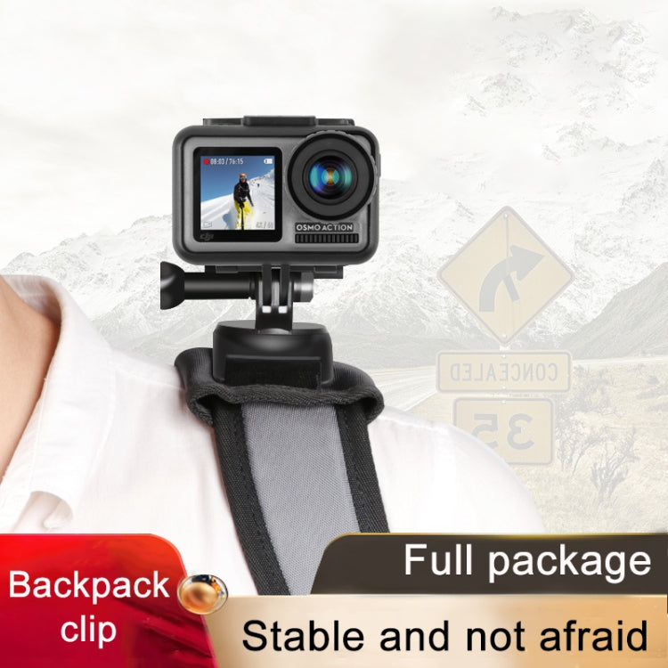 RUIGPRO Hook and Loop Fastener Backpack Rec-Mounts Clip Clamp Mount with Screw for GoPro HERO9 Black / HERO8 Black /7 /6 /5 /5 Session /4 Session /4 /3+ /3 /2 /1, DJI Osmo Action, Xiaoyi and Other Action Cameras(Black) - DJI & GoPro Accessories by RUIGPRO | Online Shopping UK | buy2fix