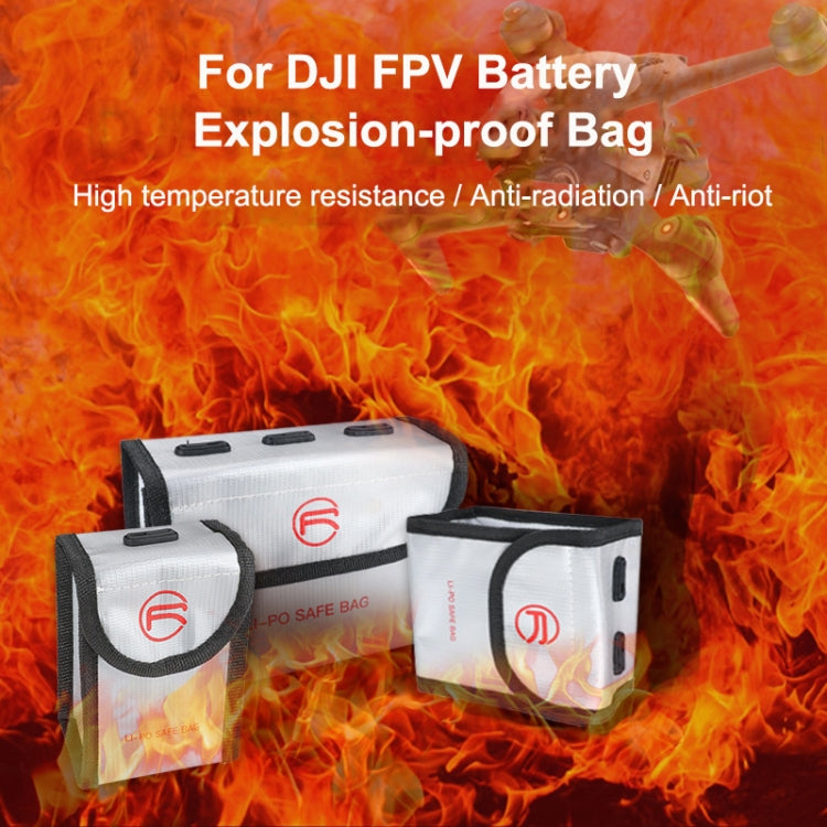 RCSTQ for DJI FPV Combo 3 x Batteries Li-Po Safe Explosion-proof Storage Bag(Silver) - DJI & GoPro Accessories by RCSTQ | Online Shopping UK | buy2fix