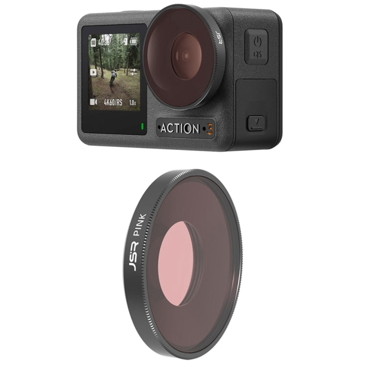 JSR Diving Color Lens Filter For DJI Osmo Action 3 / GoPro Hero11 Black / HERO10 Black / HERO9 Black(Pink) - DJI & GoPro Accessories by JSR | Online Shopping UK | buy2fix