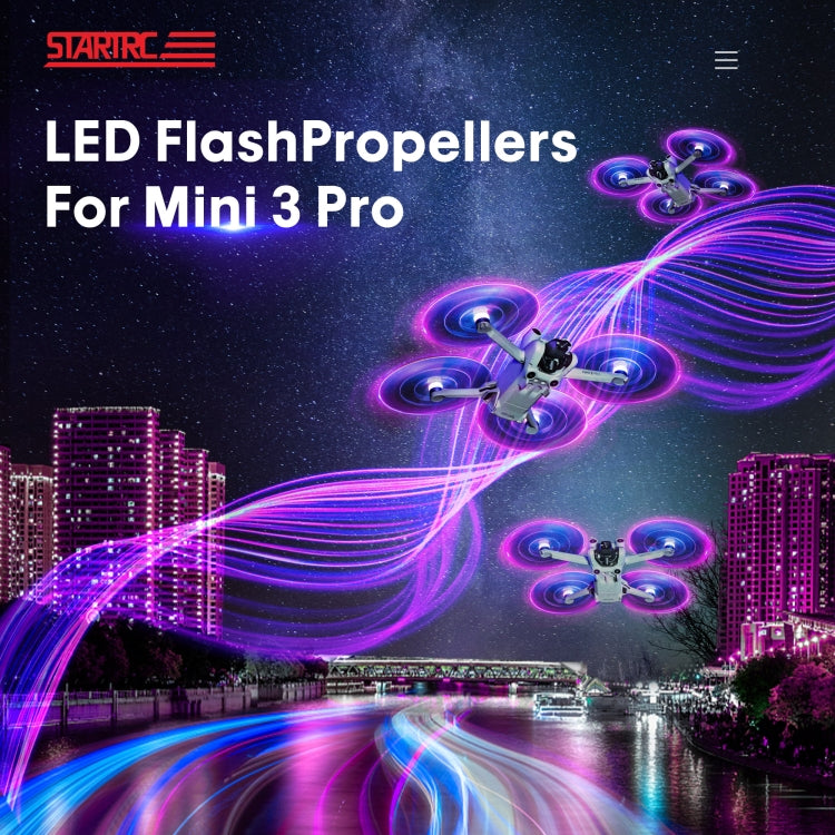 For DJI Mavic Mini 3 Pro STARTRC 2 Pairs Color LED Flash Lamp Low Noise Propellers (Transparent) - DJI & GoPro Accessories by STARTRC | Online Shopping UK | buy2fix