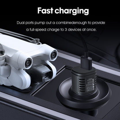 For DJI Mavic Mini 3 Pro STARTRC 2 in 1 Battery and Remote Control Charging Car Charger(Black) - DJI & GoPro Accessories by buy2fix | Online Shopping UK | buy2fix