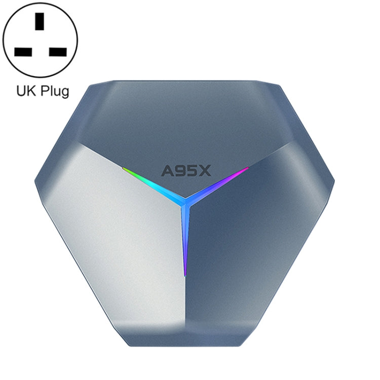 A95X F4 8K UHD Smart TV BOX Android 10.0 Media Player wtih Remote Control, Amlogic S905X4 Quad Core Cortex-A55 up to 2.0GHz, RAM: 4GB, ROM: 32GB, 2.4GHz/5GHz WiFi, Bluetooth, UK Plug(Metallic Blue) - Consumer Electronics by Beelink | Online Shopping UK | buy2fix