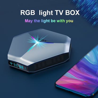 A95X F4 8K UHD Smart TV BOX Android 10.0 Media Player wtih Remote Control, Amlogic S905X4 Quad Core Cortex-A55 up to 2.0GHz, RAM: 4GB, ROM: 32GB, 2.4GHz/5GHz WiFi, Bluetooth, AU Plug(Metallic Blue) - Consumer Electronics by Beelink | Online Shopping UK | buy2fix