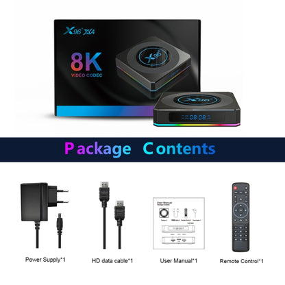 X96 X4 8K Smart TV BOX Android 11.0 Media Player with Remote Control, Amlogic S905X4 Quad Core ARM Cortex A55, RAM: 4GB, ROM: 32GB, Support 1000M, Dual Band WiFi, Bluetooth, AU Plug - Consumer Electronics by Beelink | Online Shopping UK | buy2fix