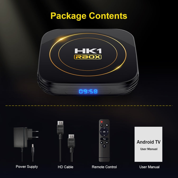 HK1 RBOX-H8S 4K Ultra HD Android 12.0 Smart TV Box with Remote Control, Allwinner H618 Quad-Core, 4GB+32GB(AU Plug) - Amlogic S905 by buy2fix | Online Shopping UK | buy2fix