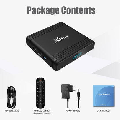 X96 Air 8K Smart TV BOX Android 9.0 Media Player with Remote Control, Quad-core Amlogic S905X3, RAM: 4GB, ROM: 64GB, Dual Band WiFi, Bluetooth, US Plug - Consumer Electronics by buy2fix | Online Shopping UK | buy2fix