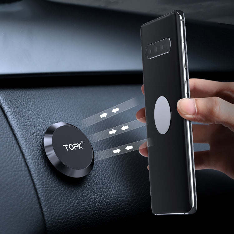 TOPK D21 Car Mobile Phone Holder Magnetic Universal In-car Phone Holder Stand(Black) - In Car by TOPK | Online Shopping UK | buy2fix