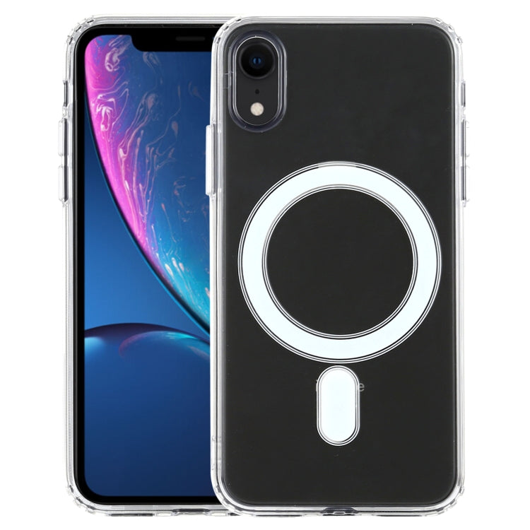 For iPhone XR Magsafe Case Simple Magnetic Ring All-inclusive Clear Crystal Acrylic PC +TPU Shockproof Case(Transparent) - Apple Accessories by buy2fix | Online Shopping UK | buy2fix