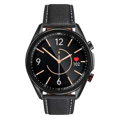 M98 1.28 inch IPS Color Screen IP67 Waterproof Smart Watch, Support Sleep Monitor / Heart Rate Monitor / Bluetooth Call, Style:Leather Strap(Black) - Smart Wear by buy2fix | Online Shopping UK | buy2fix