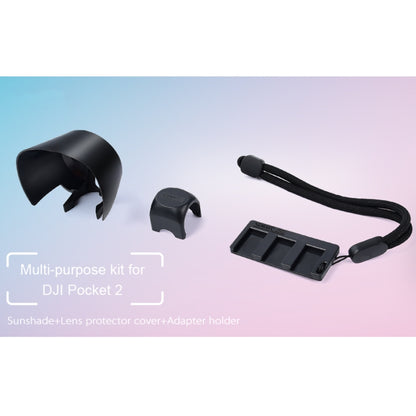 STARTRC 1108888 3 PCS / Set Multi-function Sunshade Lens Protective Cover Storage Board Set for DJI OSMO Pocket 2(Black) - DJI & GoPro Accessories by STARTRC | Online Shopping UK | buy2fix