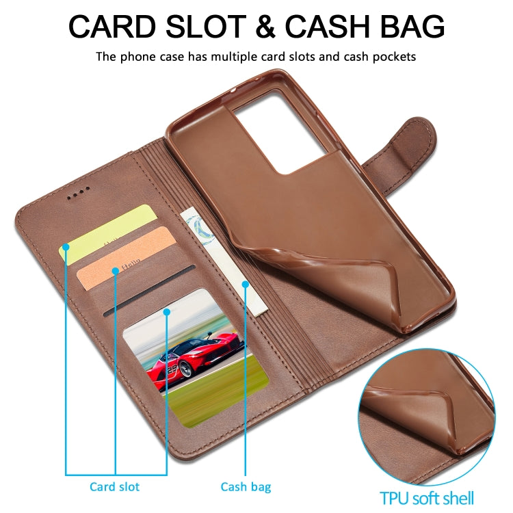 For Samsung Galaxy S21 Ultra 5G LC.IMEEKE Calf Texture Horizontal Flip Leather Case with Holder & Card Slots & Wallet(Brown) - Galaxy S21 Ultra 5G Cases by LC.IMEEKE | Online Shopping UK | buy2fix