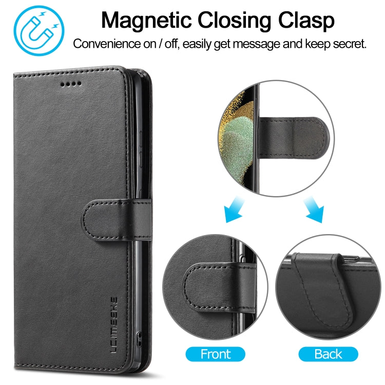 For Samsung Galaxy S21 Ultra 5G LC.IMEEKE Calf Texture Horizontal Flip Leather Case with Holder & Card Slots & Wallet(Black) - Galaxy S21 Ultra 5G Cases by LC.IMEEKE | Online Shopping UK | buy2fix