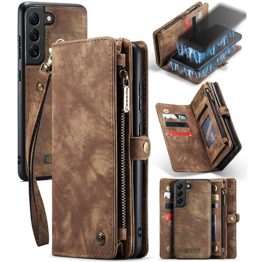 For Samsung Galaxy S21+ 5G CaseMe-008 Detachable Multifunctional Flip Leather Phone Case(Brown) - Galaxy S21+ 5G Cases by CaseMe | Online Shopping UK | buy2fix